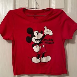 Disney Red Mickey Mouse Short Sleeve Tee